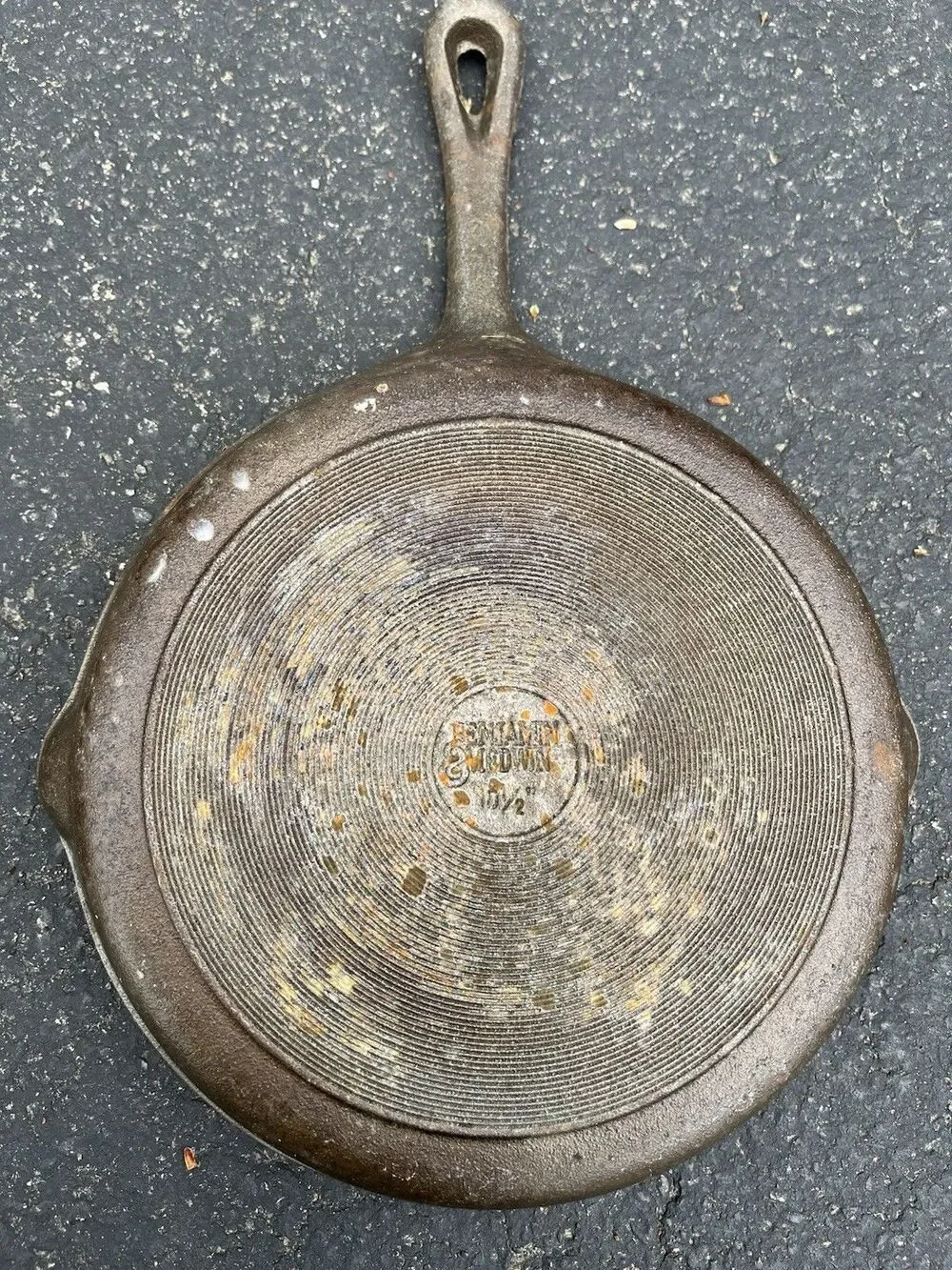 3 Vintage Benjamin & Medwin Cast Iron Skillets 10.5”, 8”, 6.5”‎ Restoration READ